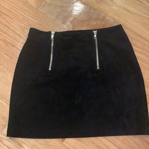 Black suede mini skirt